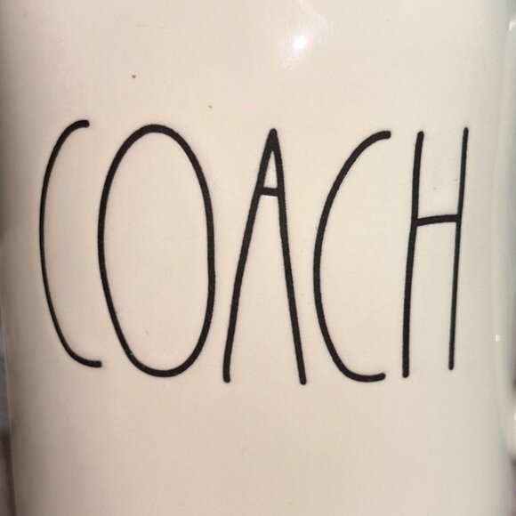 “COACH” large coffee mug cup Rae Dunn Artisan Collection ivory 20 oz EUC - Picture 2 of 5